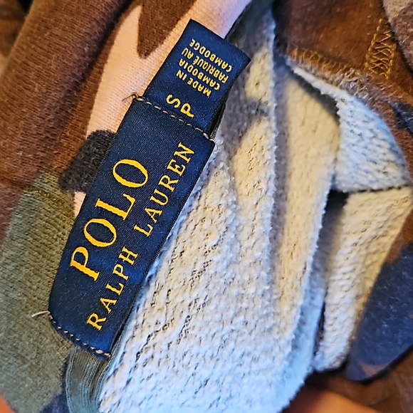 Polo Ralph Lauren Womens Green Pink Camo Spellout 1992 Hoodie Sweatshirt Small - Picture 6 of 8